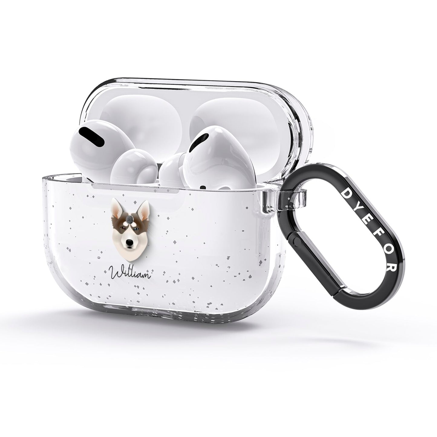 Northern Inuit Personalised AirPods Glitter Case 3rd Gen Side Image