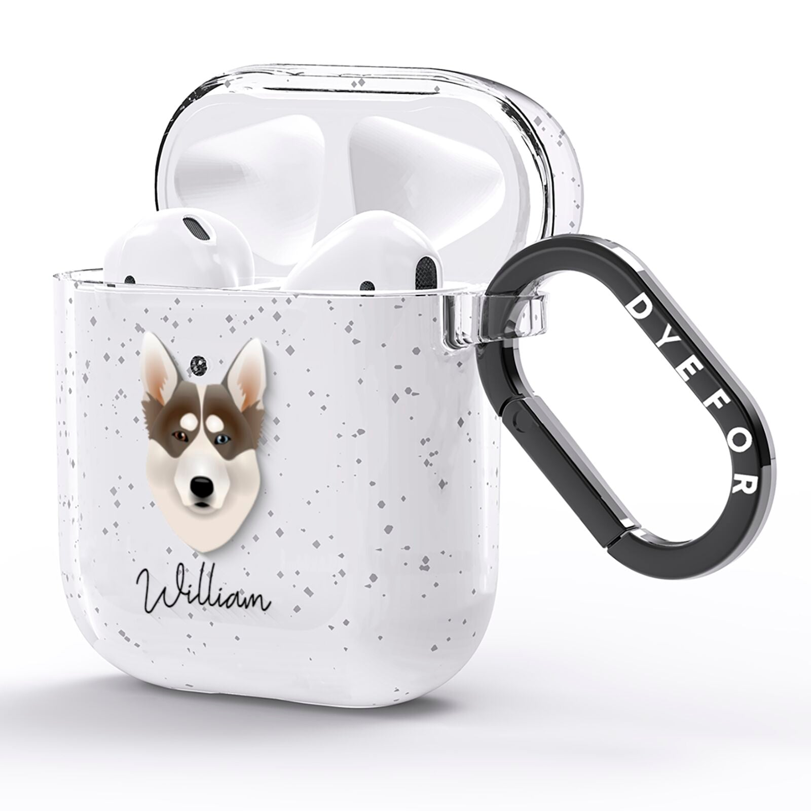 Northern Inuit Personalised AirPods Glitter Case Side Image