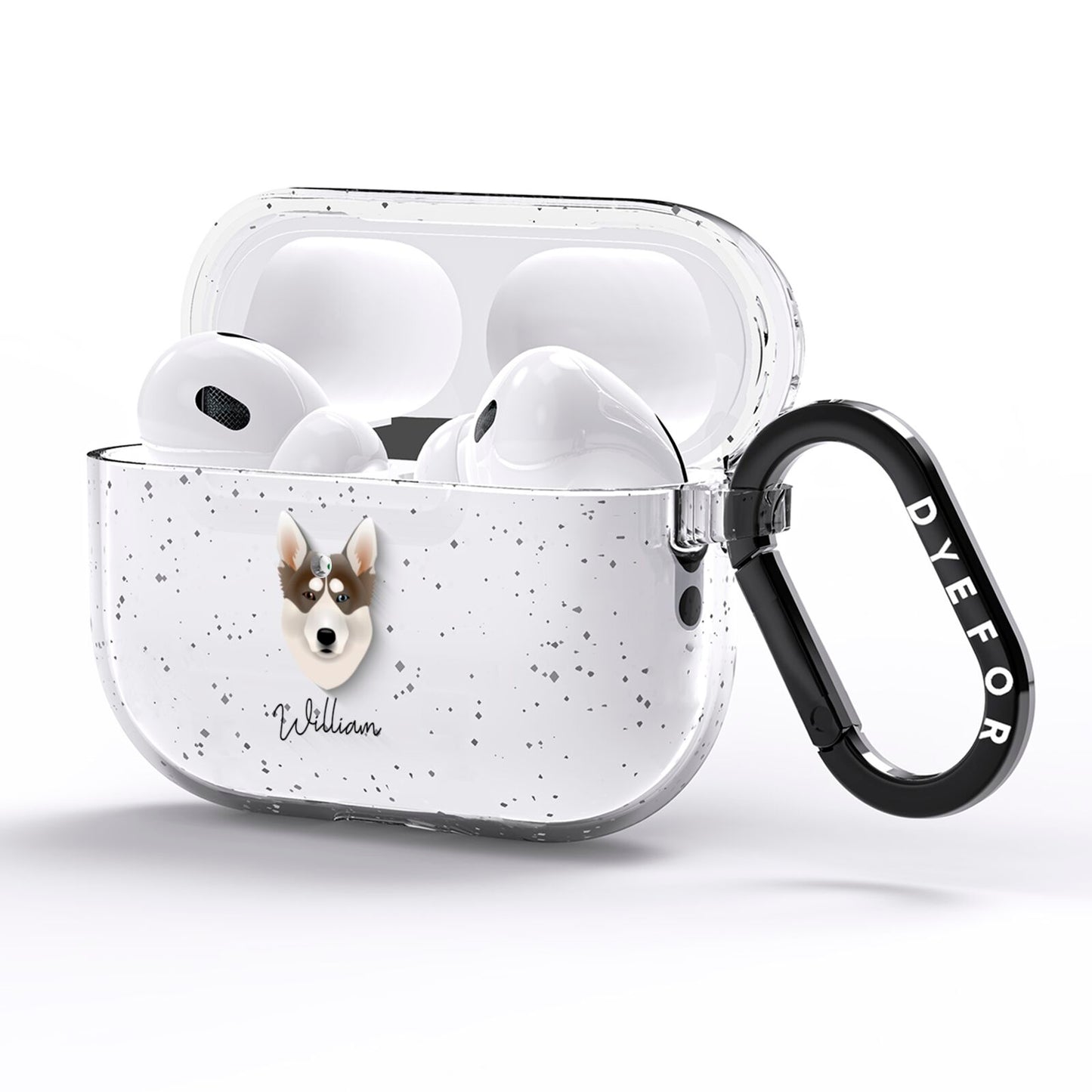 Northern Inuit Personalised AirPods Pro Glitter Case Side Image