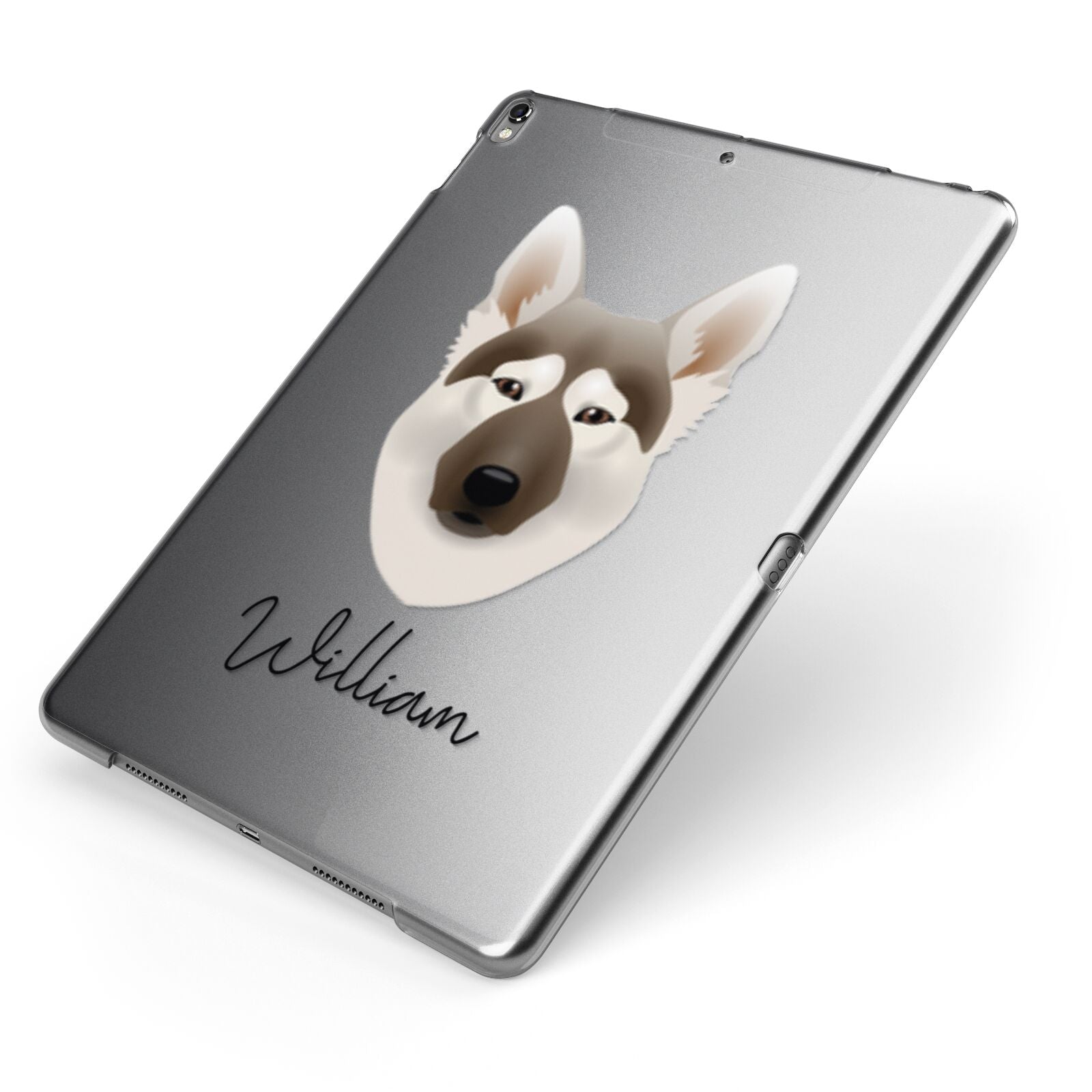 Northern Inuit Personalised Apple iPad Case on Grey iPad Side View