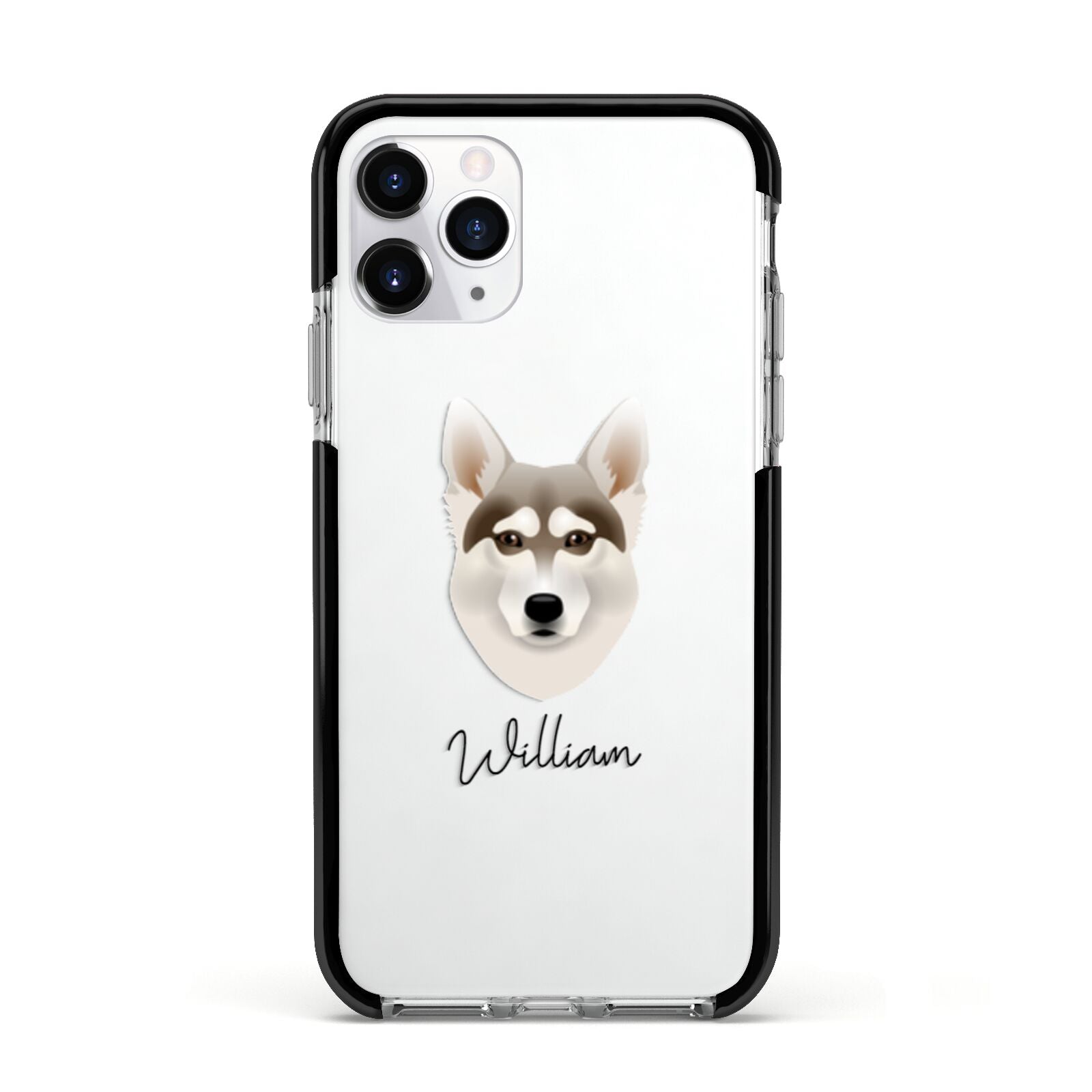 Northern Inuit Personalised Apple iPhone 11 Pro in Silver with Black Impact Case