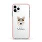 Northern Inuit Personalised Apple iPhone 11 Pro in Silver with Pink Impact Case