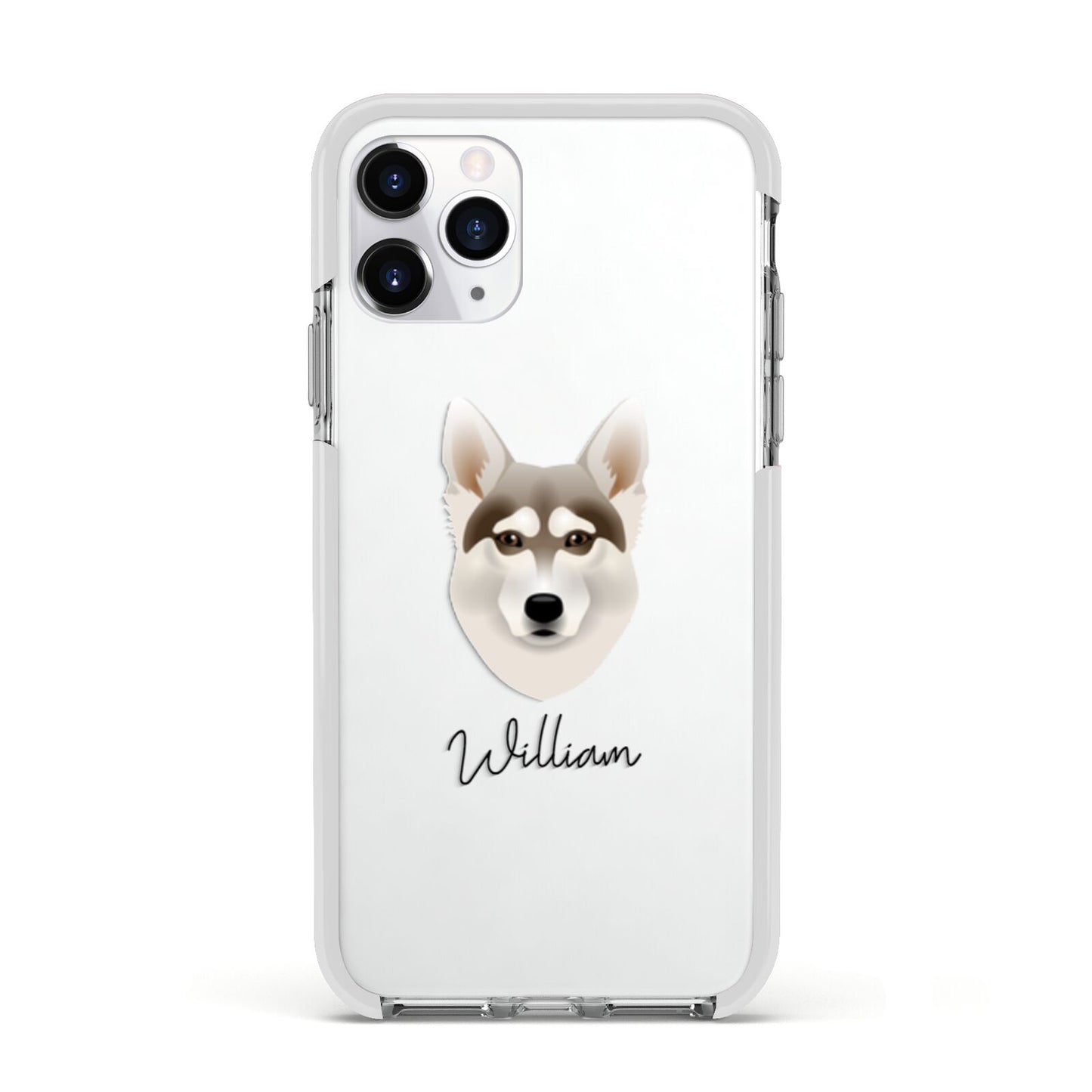 Northern Inuit Personalised Apple iPhone 11 Pro in Silver with White Impact Case