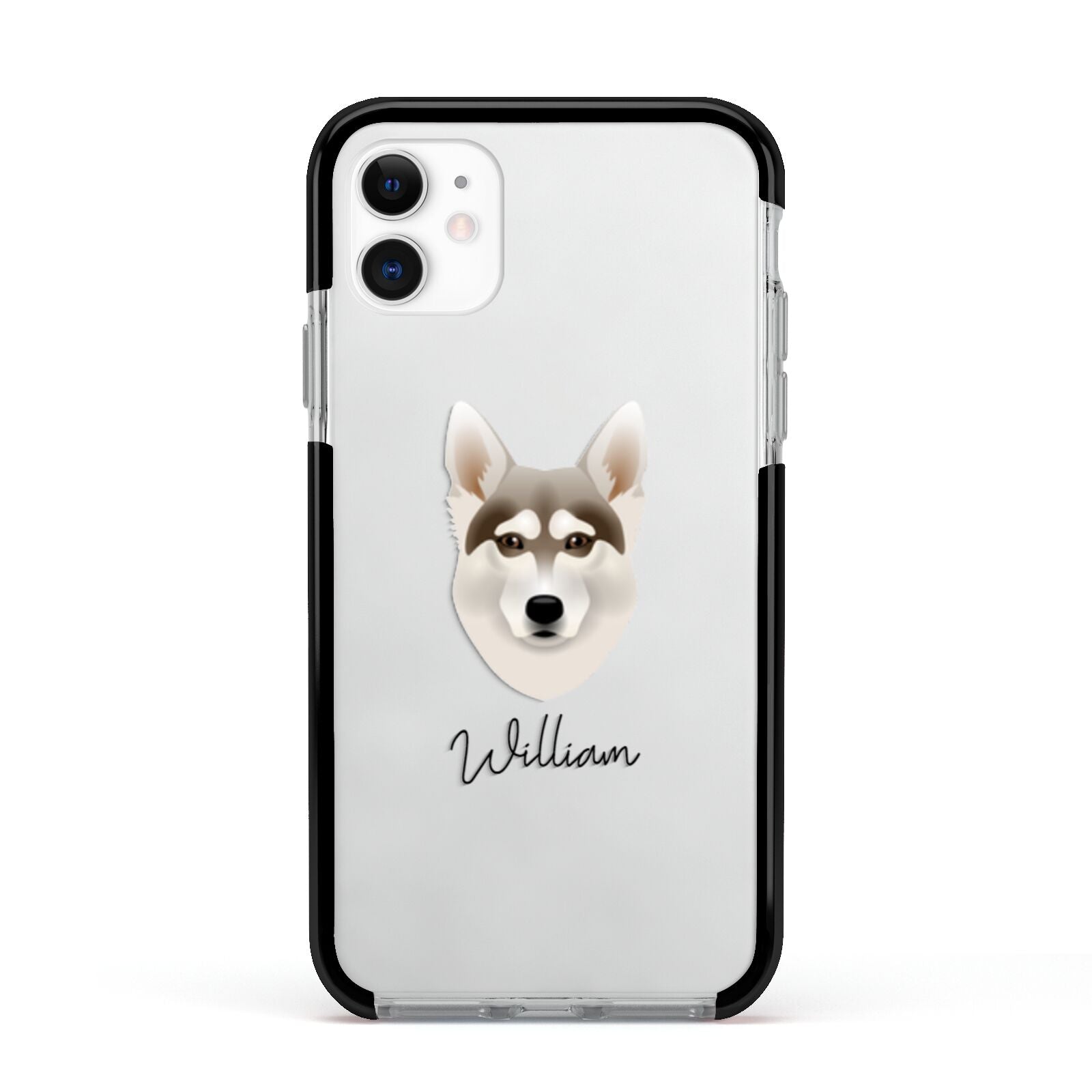 Northern Inuit Personalised Apple iPhone 11 in White with Black Impact Case