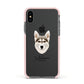 Northern Inuit Personalised Apple iPhone Xs Impact Case Pink Edge on Black Phone