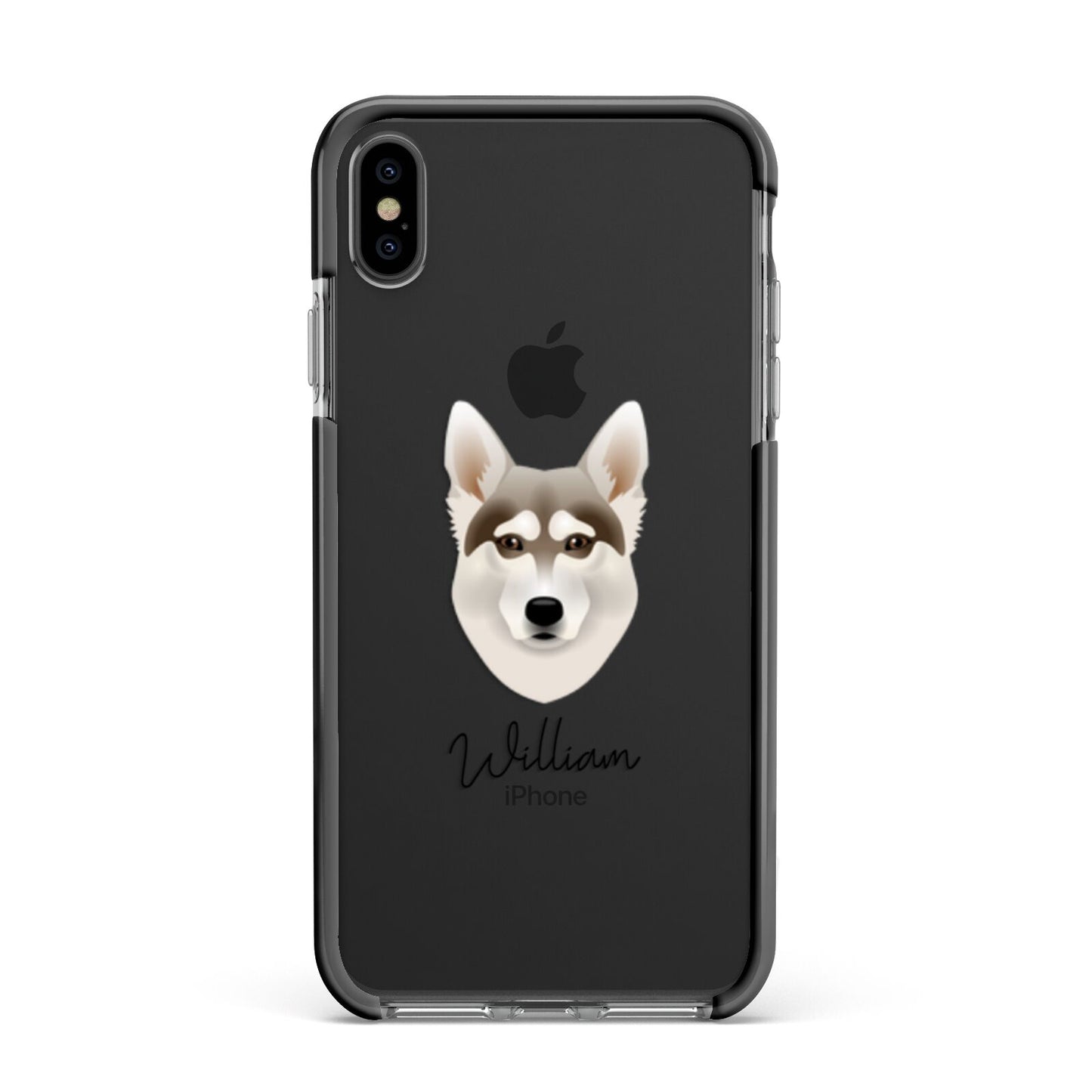 Northern Inuit Personalised Apple iPhone Xs Max Impact Case Black Edge on Black Phone