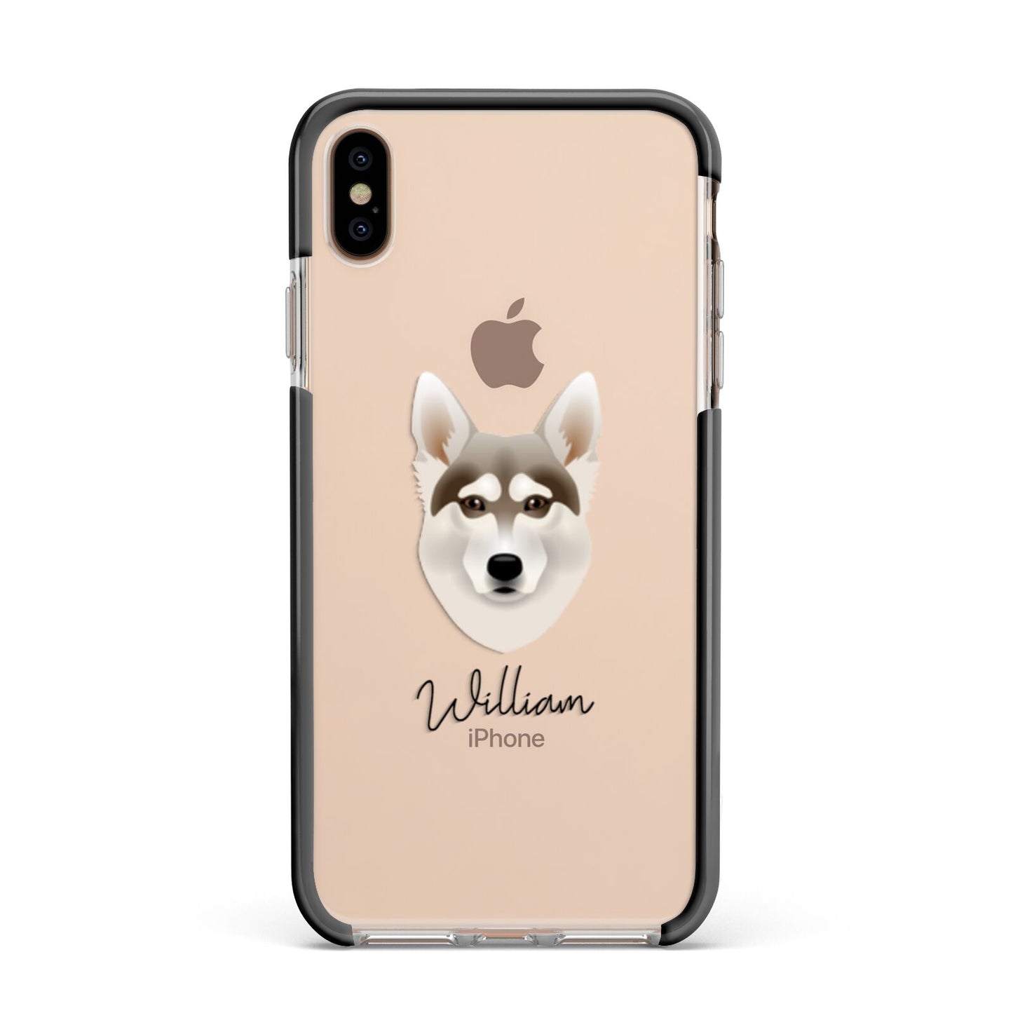 Northern Inuit Personalised Apple iPhone Xs Max Impact Case Black Edge on Gold Phone