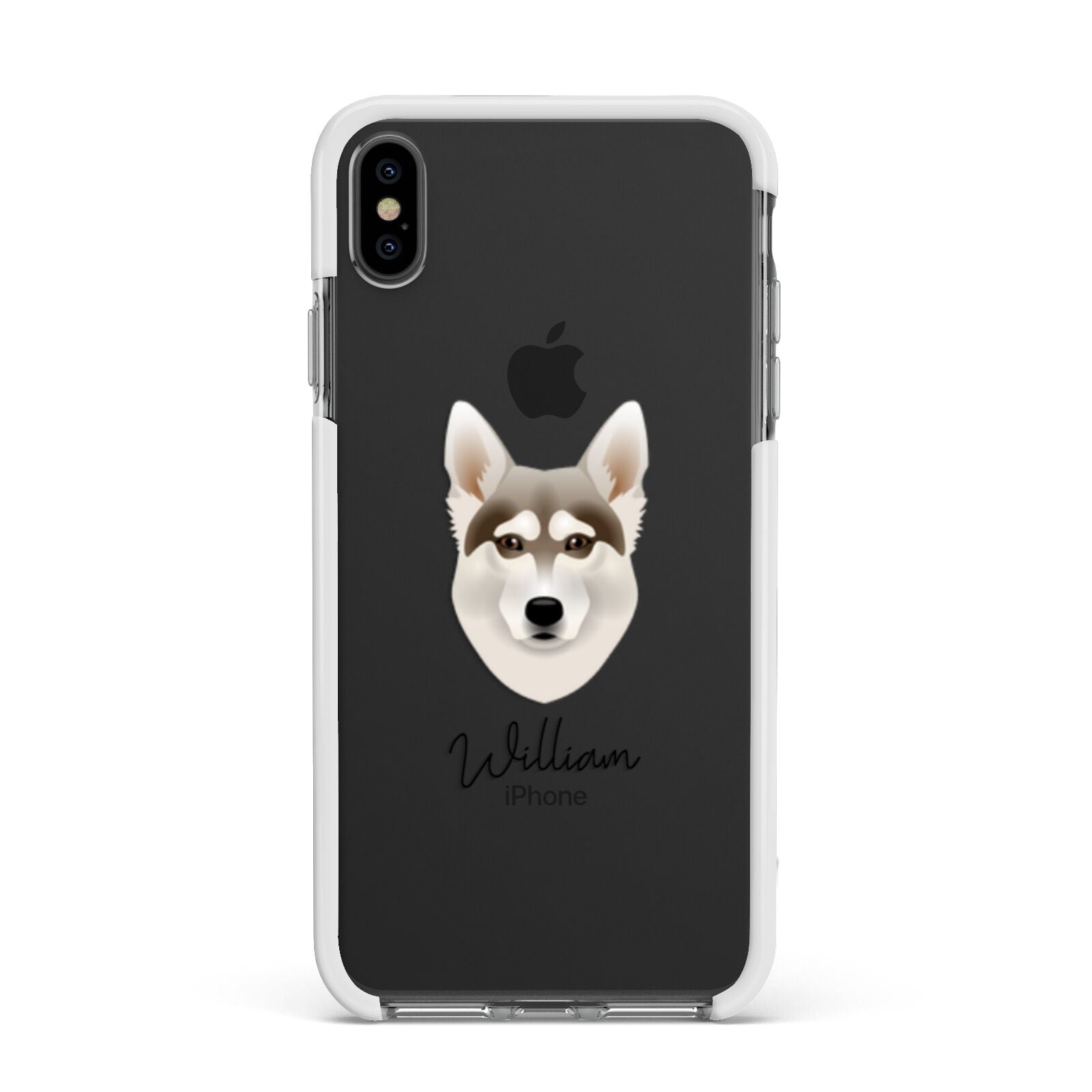 Northern Inuit Personalised Apple iPhone Xs Max Impact Case White Edge on Black Phone