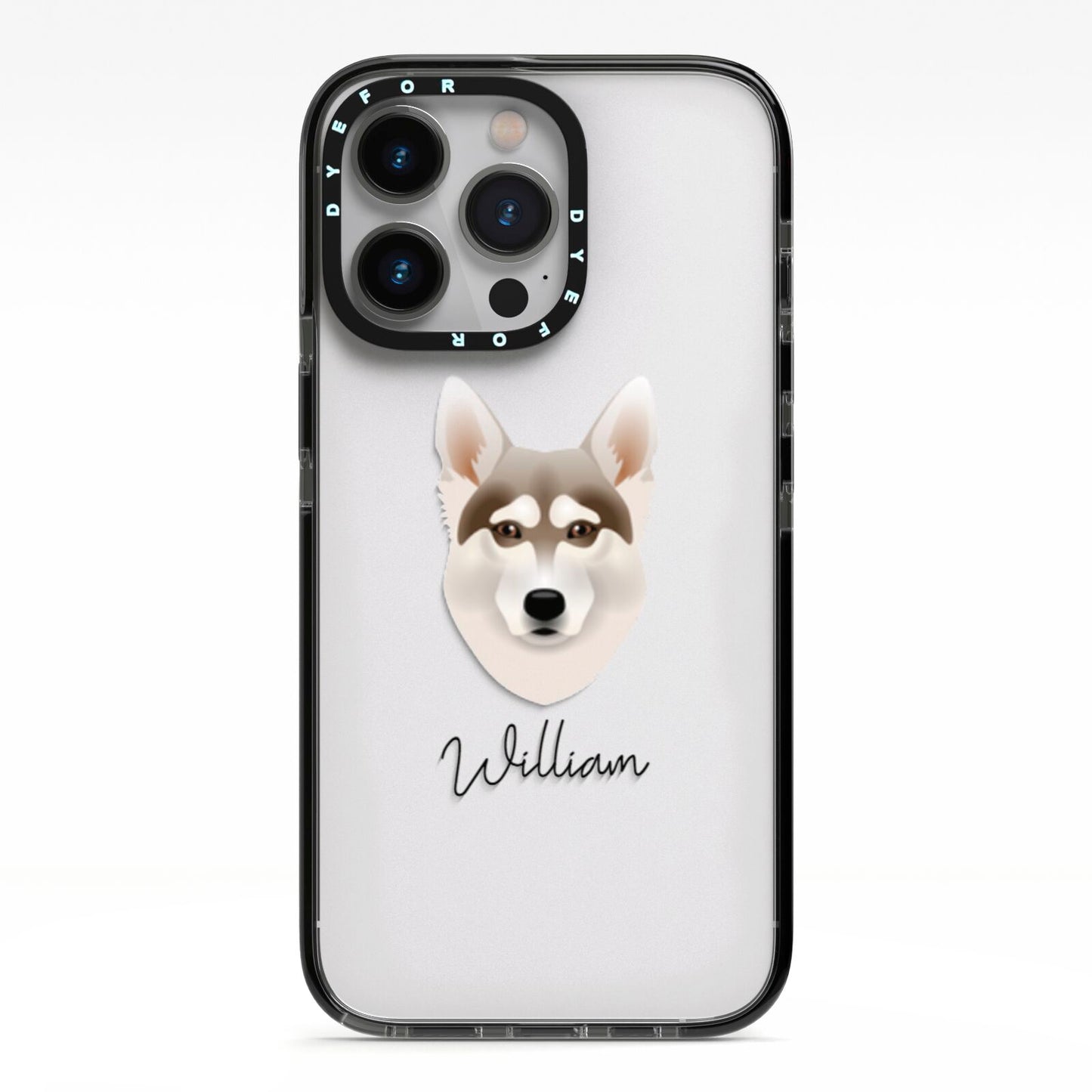 Northern Inuit Personalised iPhone 13 Pro Black Impact Case on Silver phone