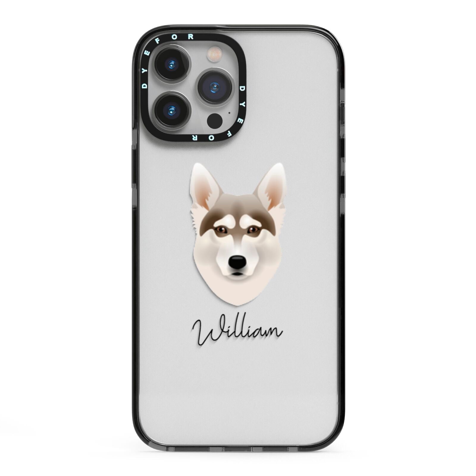 Northern Inuit Personalised iPhone 13 Pro Max Black Impact Case on Silver phone