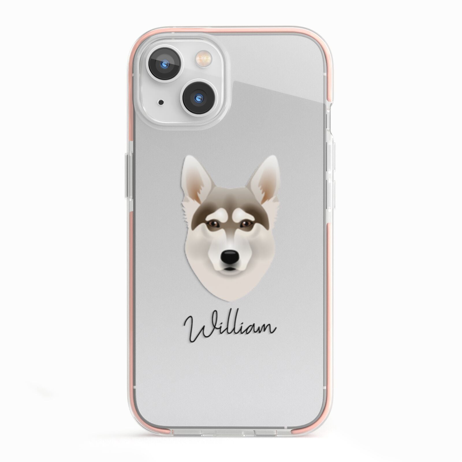 Northern Inuit Personalised iPhone 13 TPU Impact Case with Pink Edges