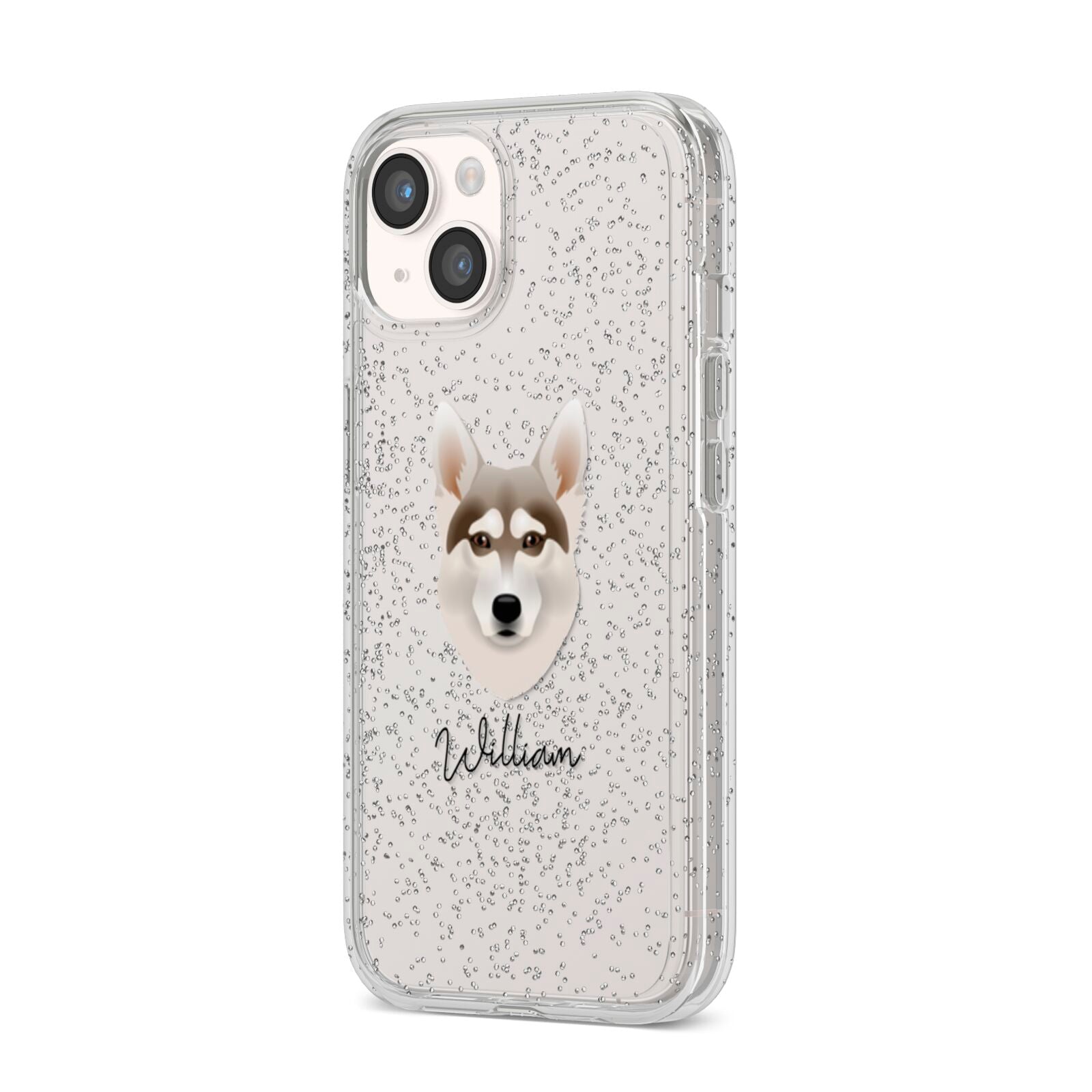 Northern Inuit Personalised iPhone 14 Glitter Tough Case Starlight Angled Image
