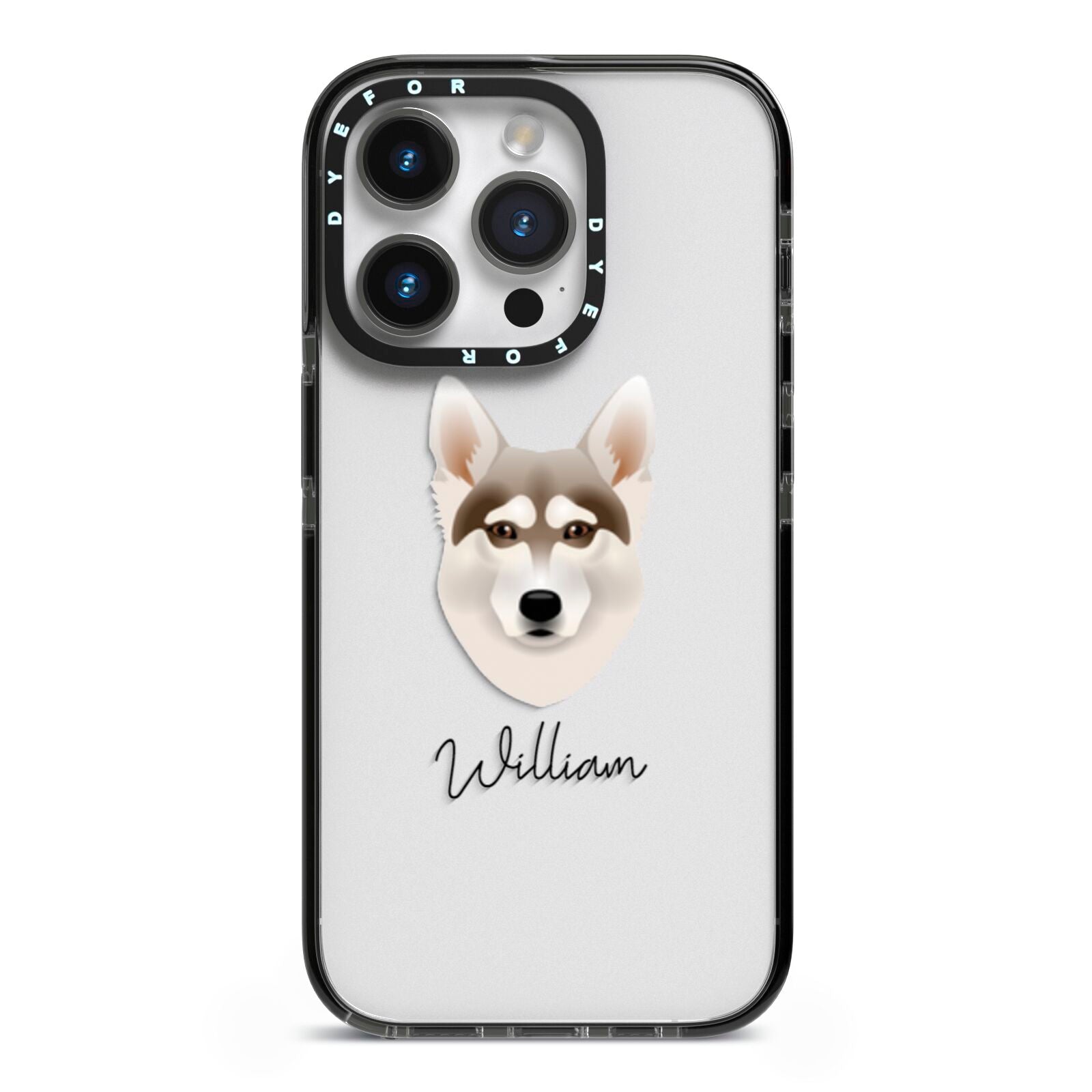 Northern Inuit Personalised iPhone 14 Pro Black Impact Case on Silver phone