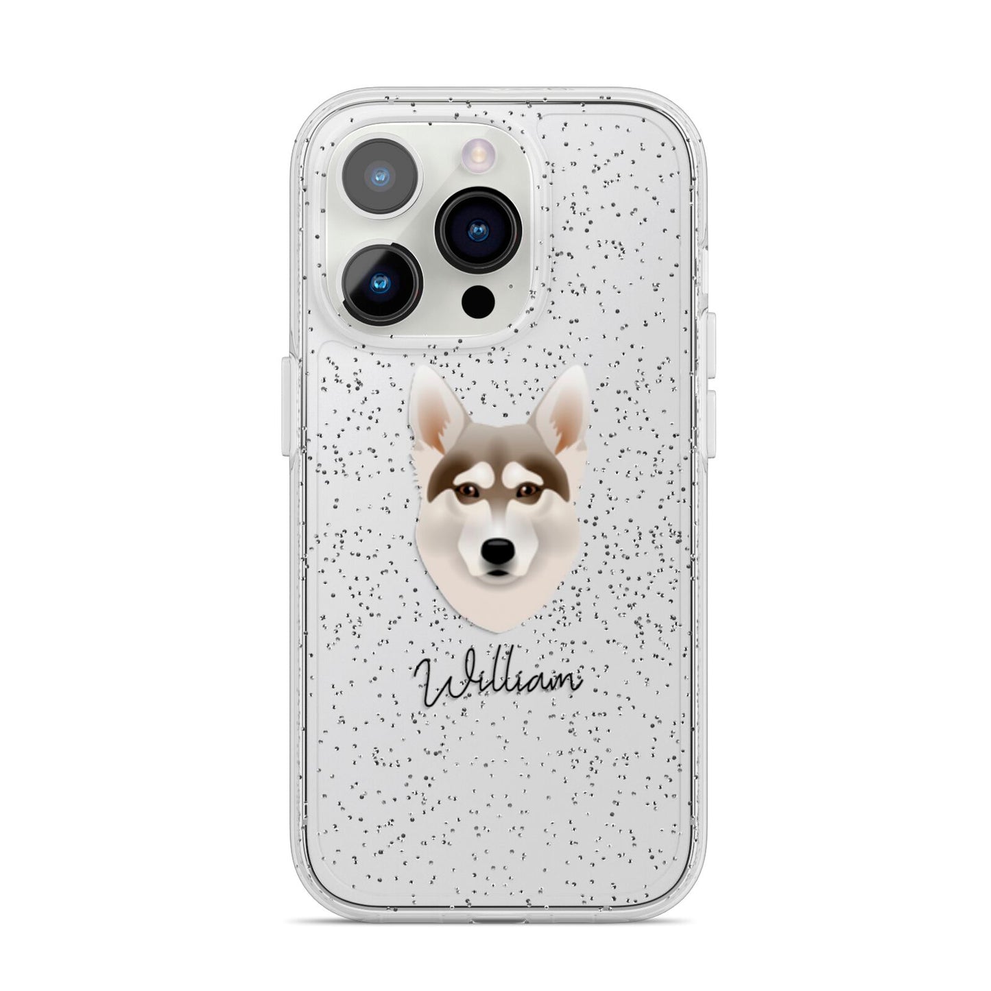 Northern Inuit Personalised iPhone 14 Pro Glitter Tough Case Silver