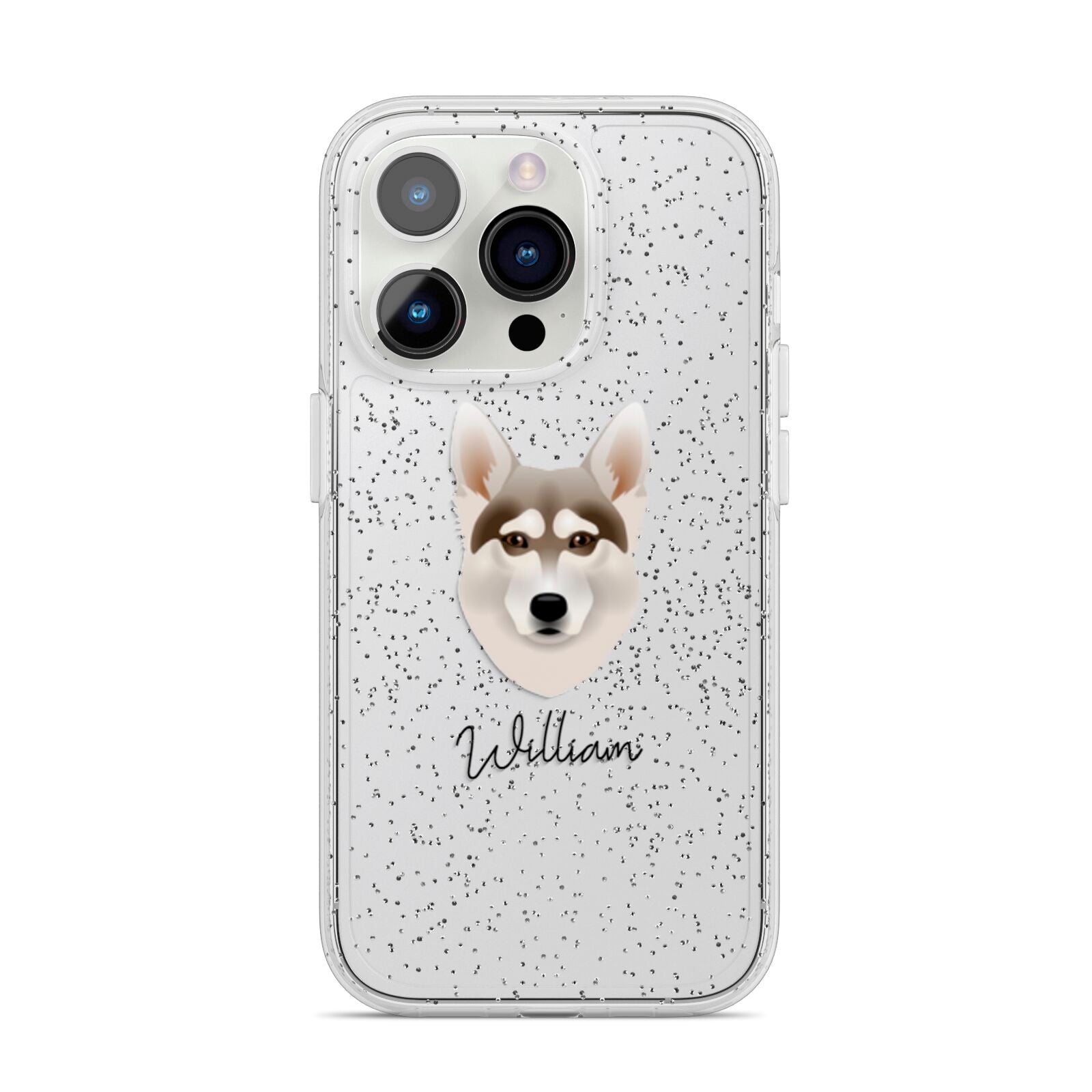 Northern Inuit Personalised iPhone 14 Pro Glitter Tough Case Silver