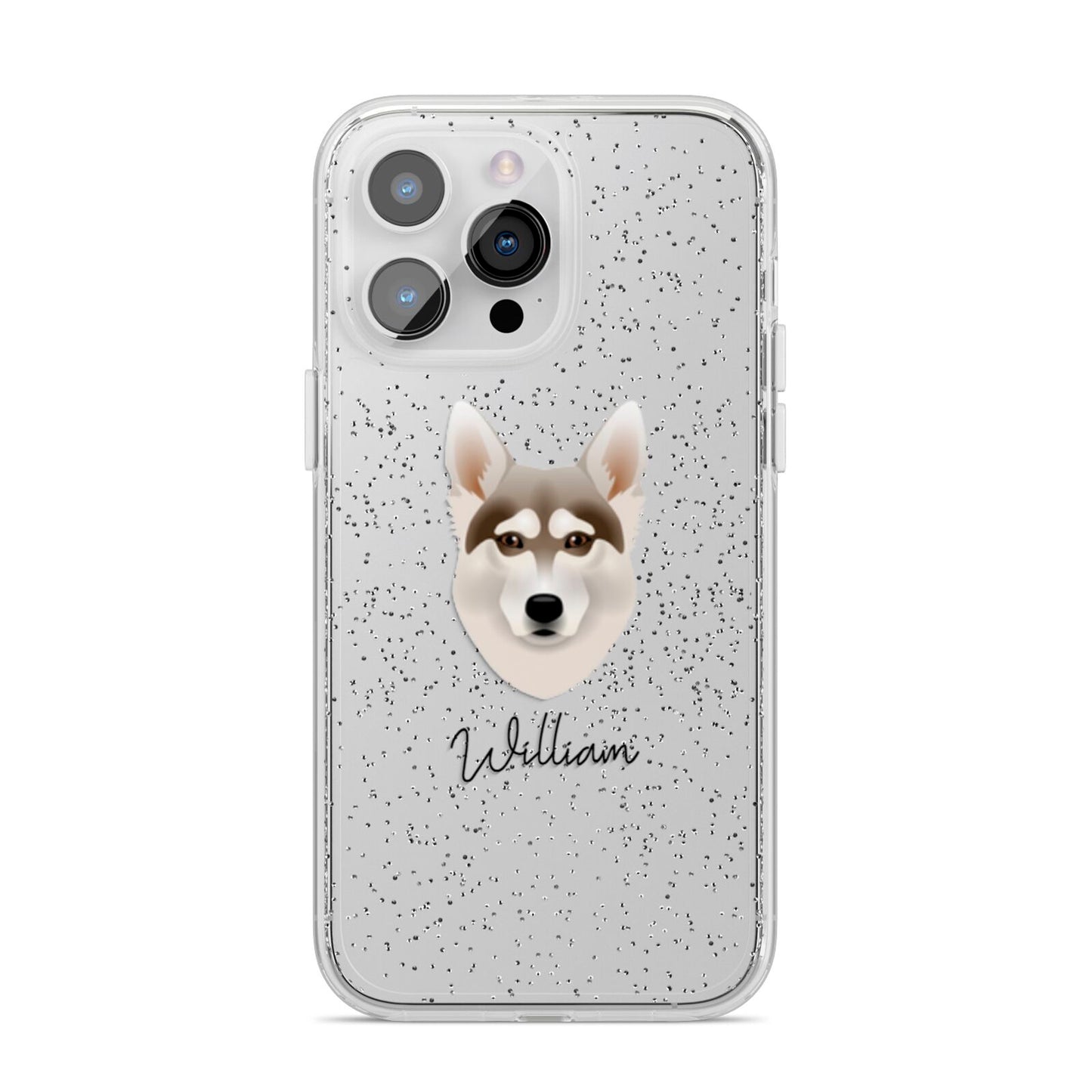 Northern Inuit Personalised iPhone 14 Pro Max Glitter Tough Case Silver