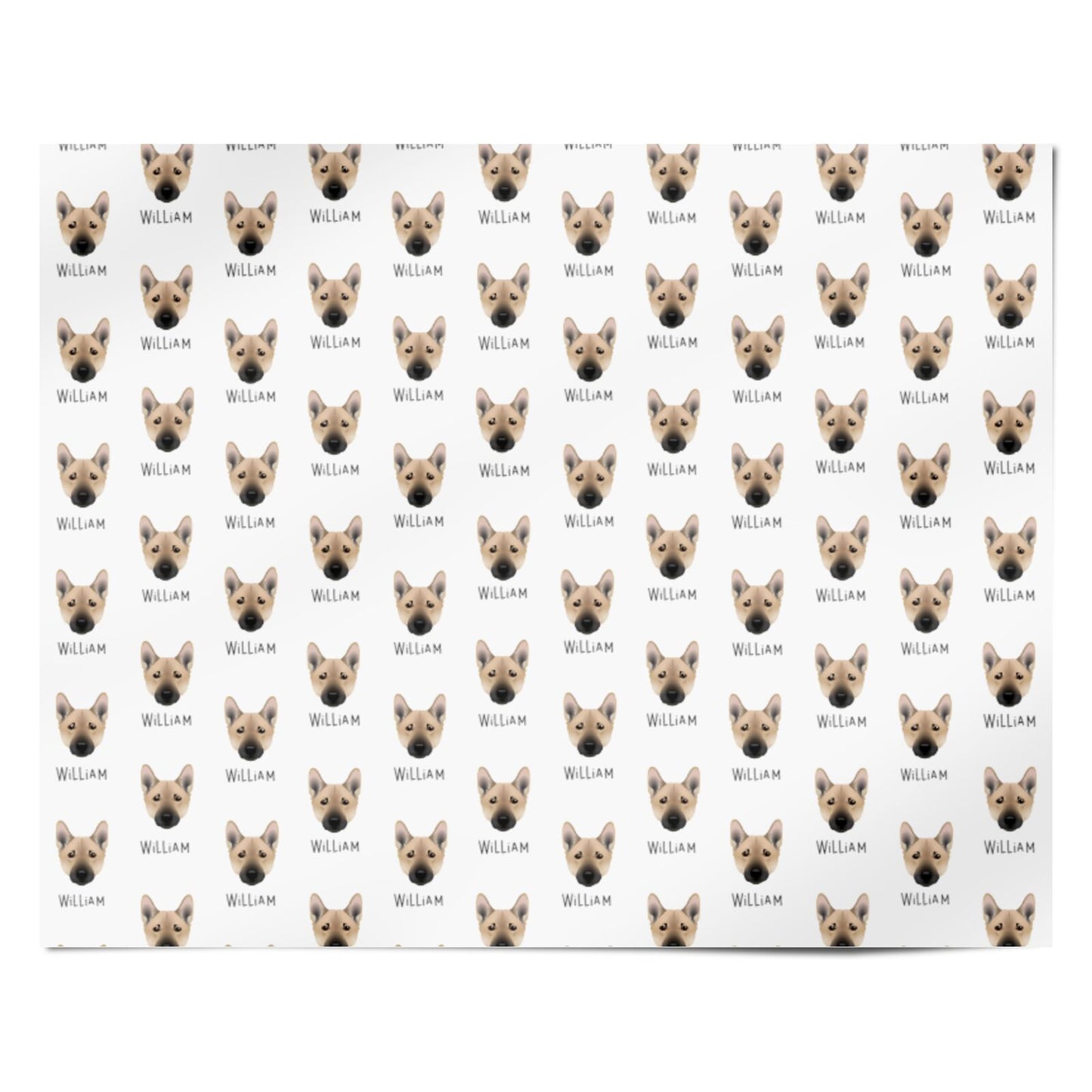 Norwegian Buhund Icon with Name Personalised Wrapping Paper Alternative