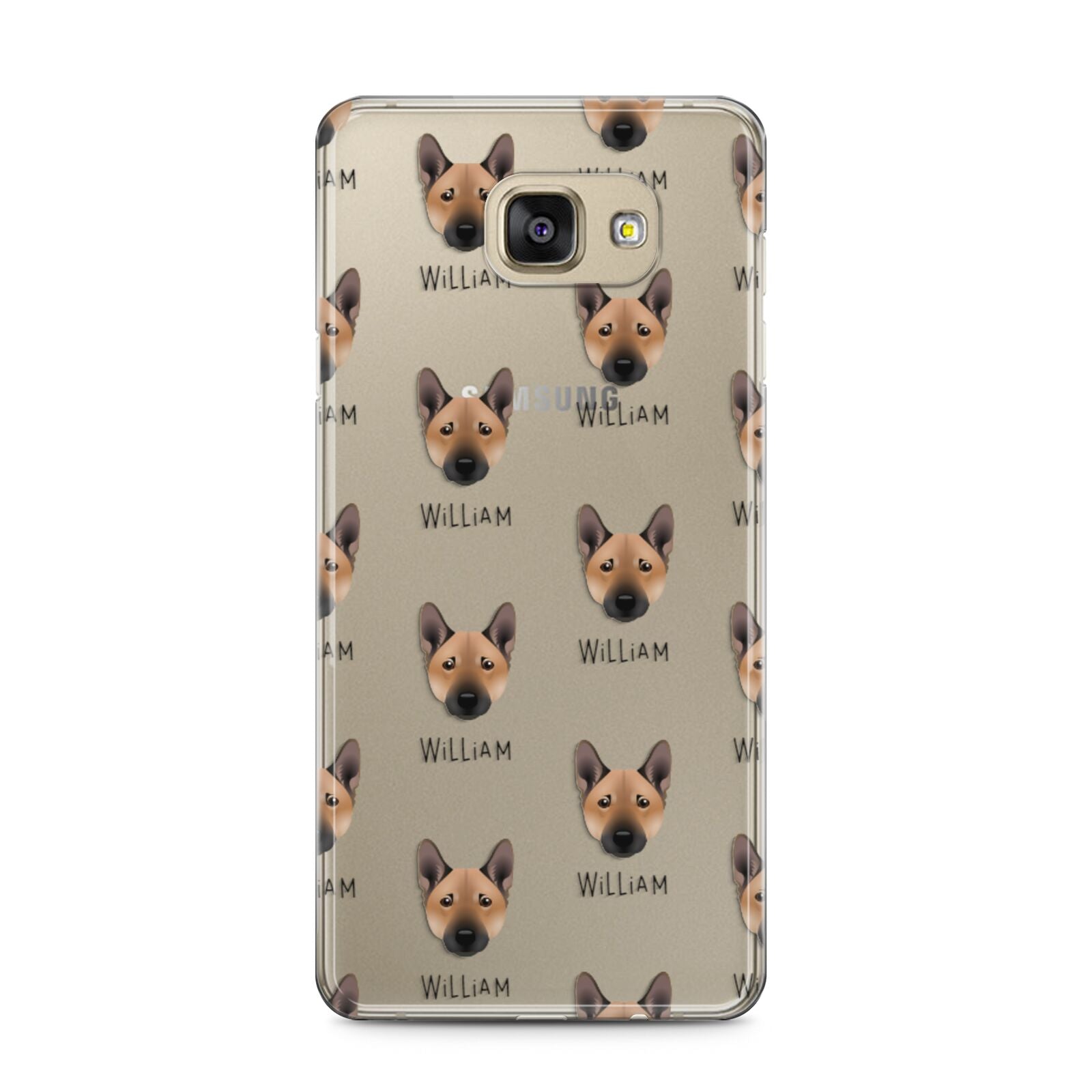 Norwegian Buhund Icon with Name Samsung Galaxy A5 2016 Case on gold phone