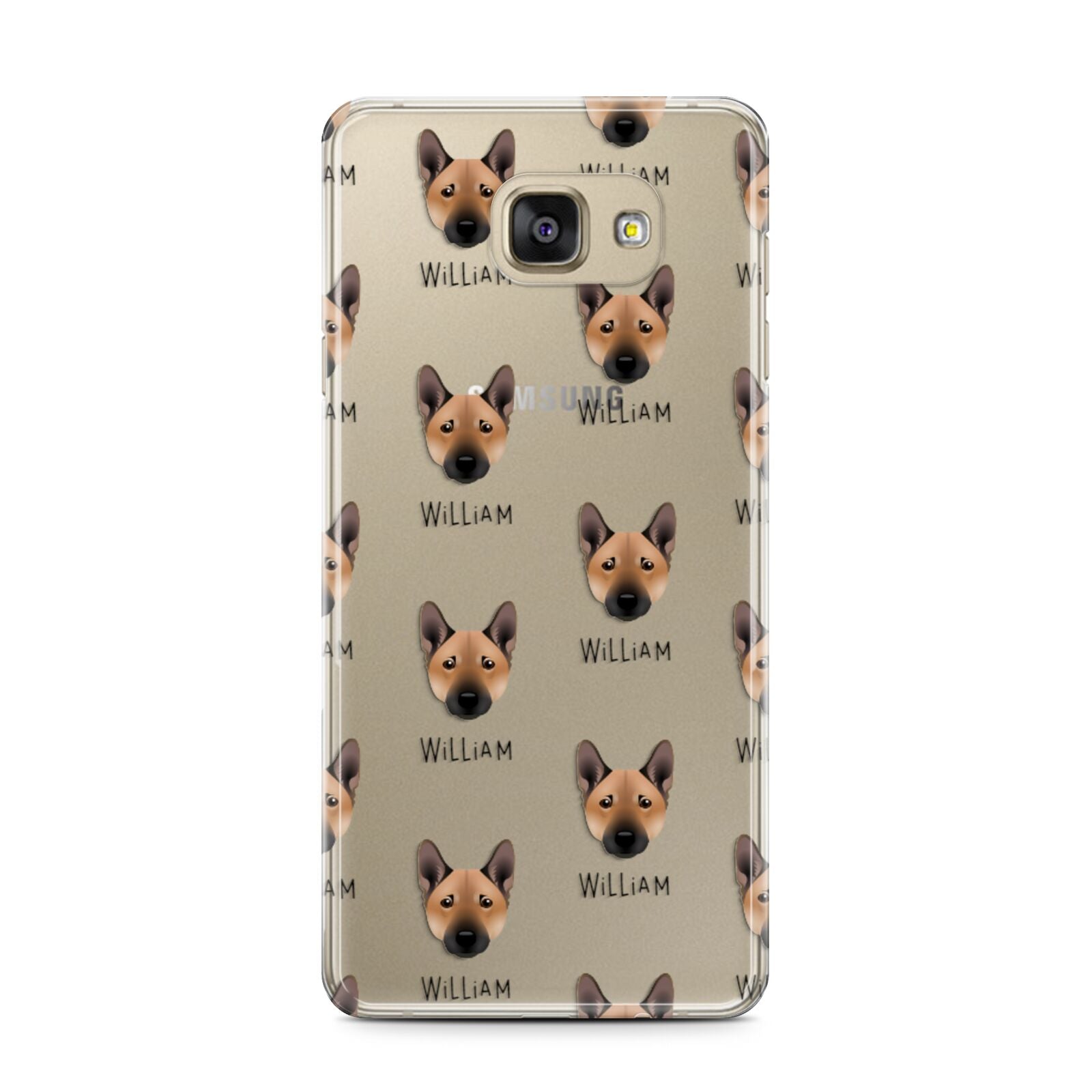 Norwegian Buhund Icon with Name Samsung Galaxy A7 2016 Case on gold phone