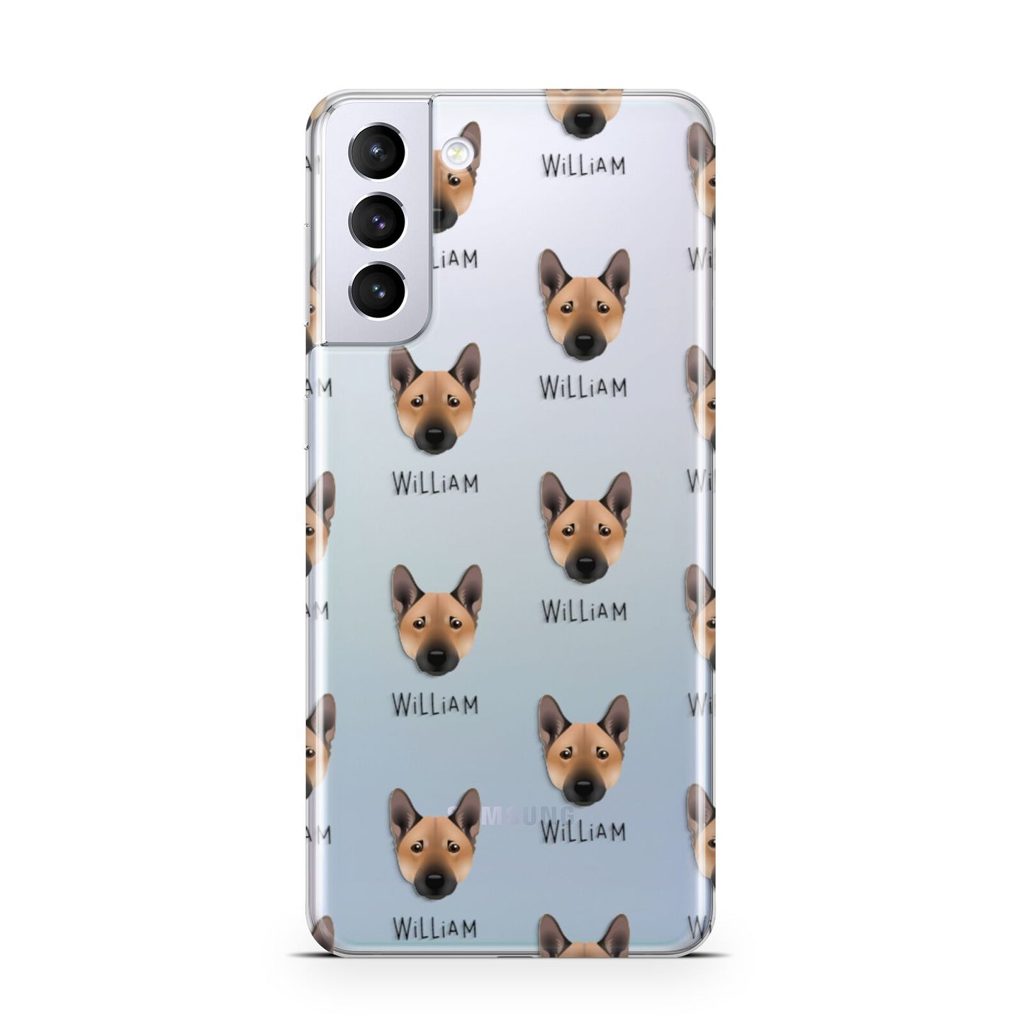 Norwegian Buhund Icon with Name Samsung S21 Plus Phone Case