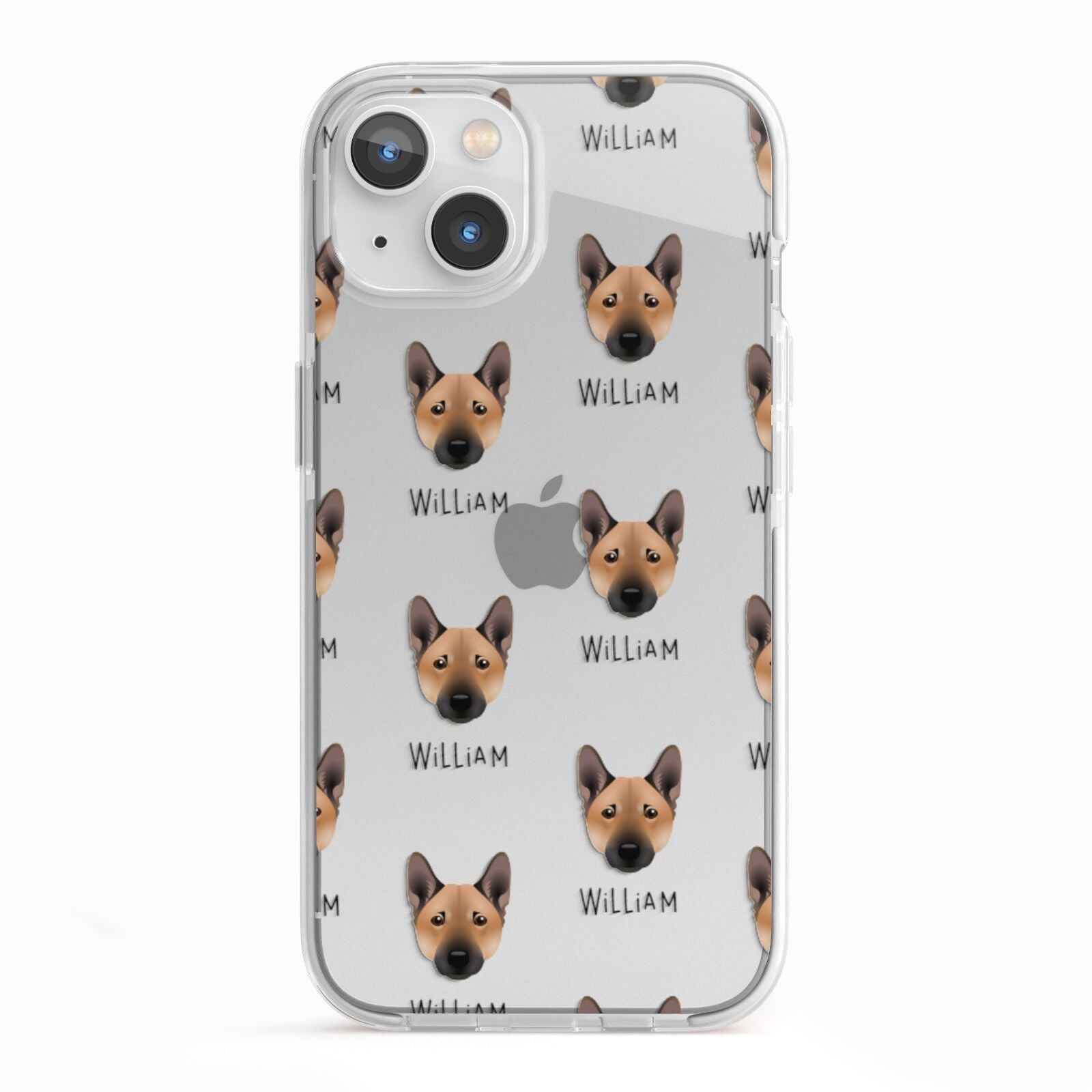 Norwegian Buhund Icon with Name iPhone 13 TPU Impact Case with White Edges