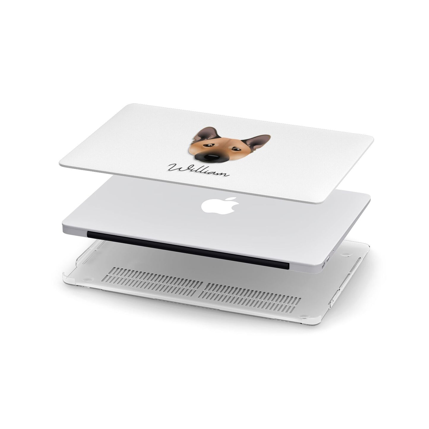 Norwegian Buhund Personalised Apple MacBook Case in Detail