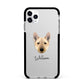 Norwegian Buhund Personalised Apple iPhone 11 Pro Max in Silver with Black Impact Case