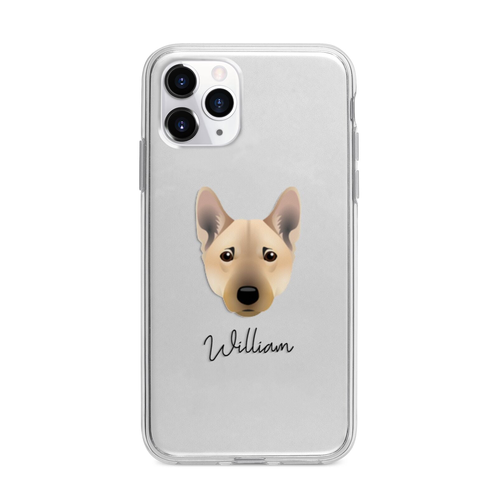Norwegian Buhund Personalised Apple iPhone 11 Pro Max in Silver with Bumper Case