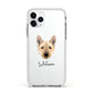 Norwegian Buhund Personalised Apple iPhone 11 Pro in Silver with White Impact Case
