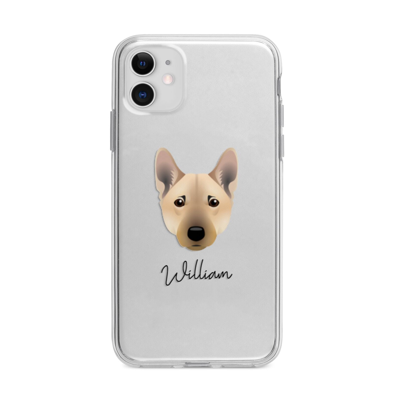 Norwegian Buhund Personalised Apple iPhone 11 in White with Bumper Case