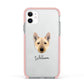 Norwegian Buhund Personalised Apple iPhone 11 in White with Pink Impact Case