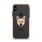 Norwegian Buhund Personalised Apple iPhone Xs Impact Case Pink Edge on Black Phone