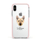 Norwegian Buhund Personalised Apple iPhone Xs Impact Case Pink Edge on Silver Phone