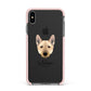 Norwegian Buhund Personalised Apple iPhone Xs Max Impact Case Pink Edge on Black Phone