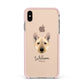 Norwegian Buhund Personalised Apple iPhone Xs Max Impact Case Pink Edge on Gold Phone