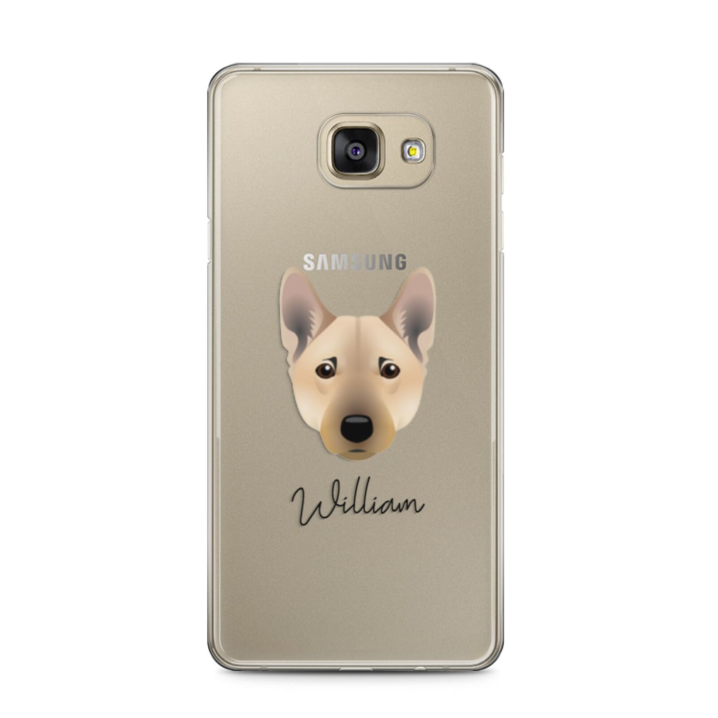 Norwegian Buhund Personalised Samsung Galaxy A5 2016 Case on gold phone