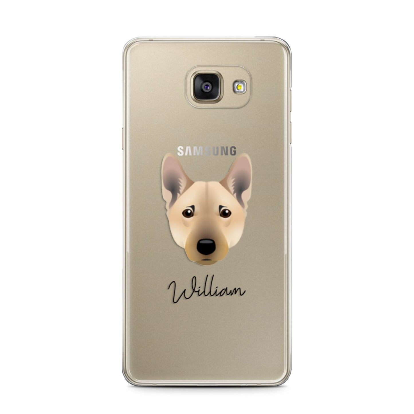 Norwegian Buhund Personalised Samsung Galaxy A7 2016 Case on gold phone