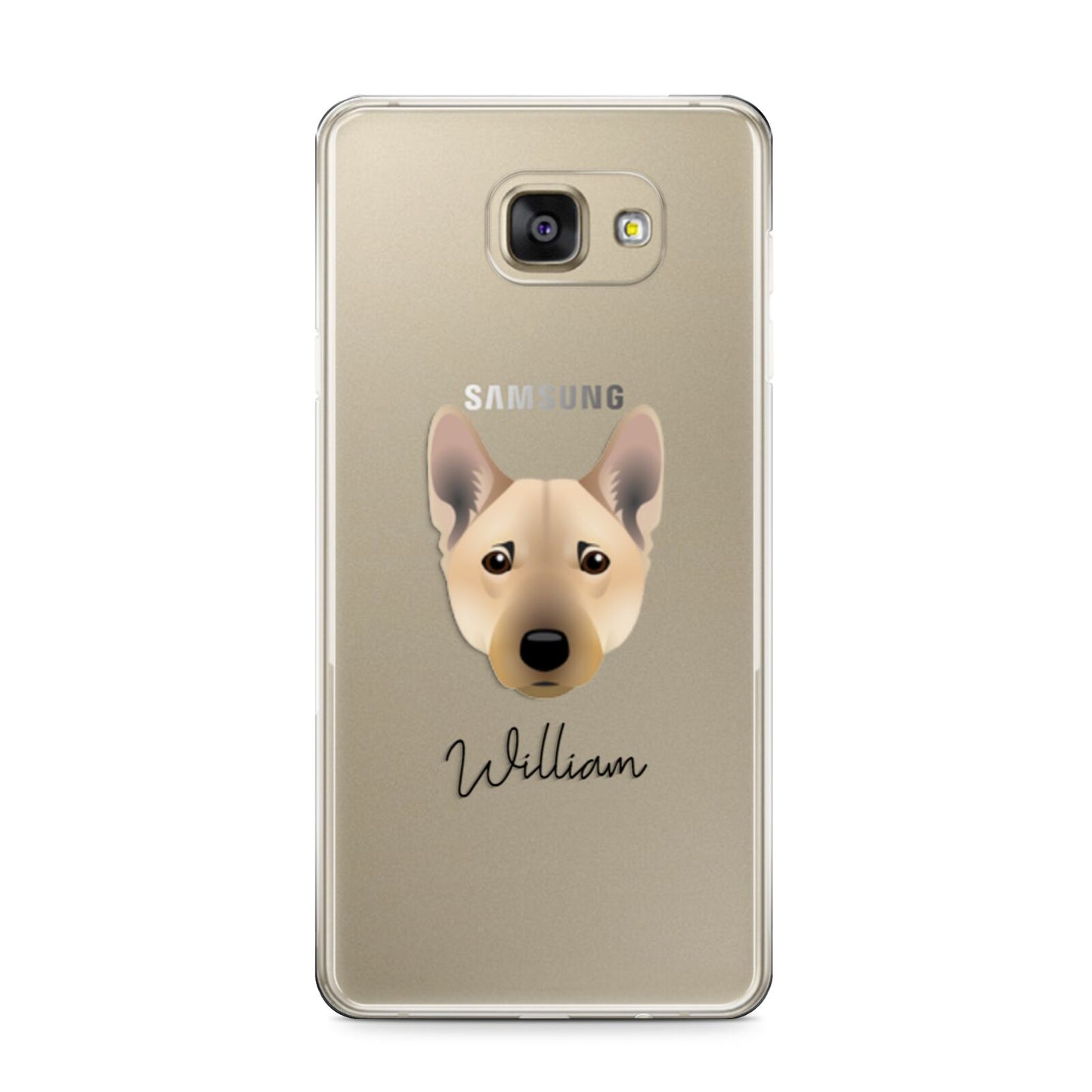 Norwegian Buhund Personalised Samsung Galaxy A9 2016 Case on gold phone