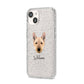 Norwegian Buhund Personalised iPhone 14 Glitter Tough Case Starlight Angled Image