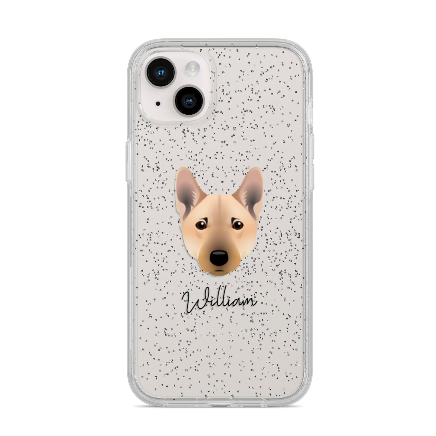 Norwegian Buhund Personalised iPhone 14 Plus Glitter Tough Case Starlight