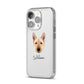 Norwegian Buhund Personalised iPhone 14 Pro Clear Tough Case Silver Angled Image