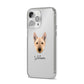 Norwegian Buhund Personalised iPhone 14 Pro Max Clear Tough Case Silver Angled Image