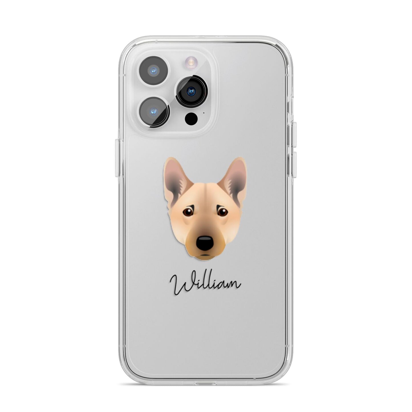 Norwegian Buhund Personalised iPhone 14 Pro Max Clear Tough Case Silver