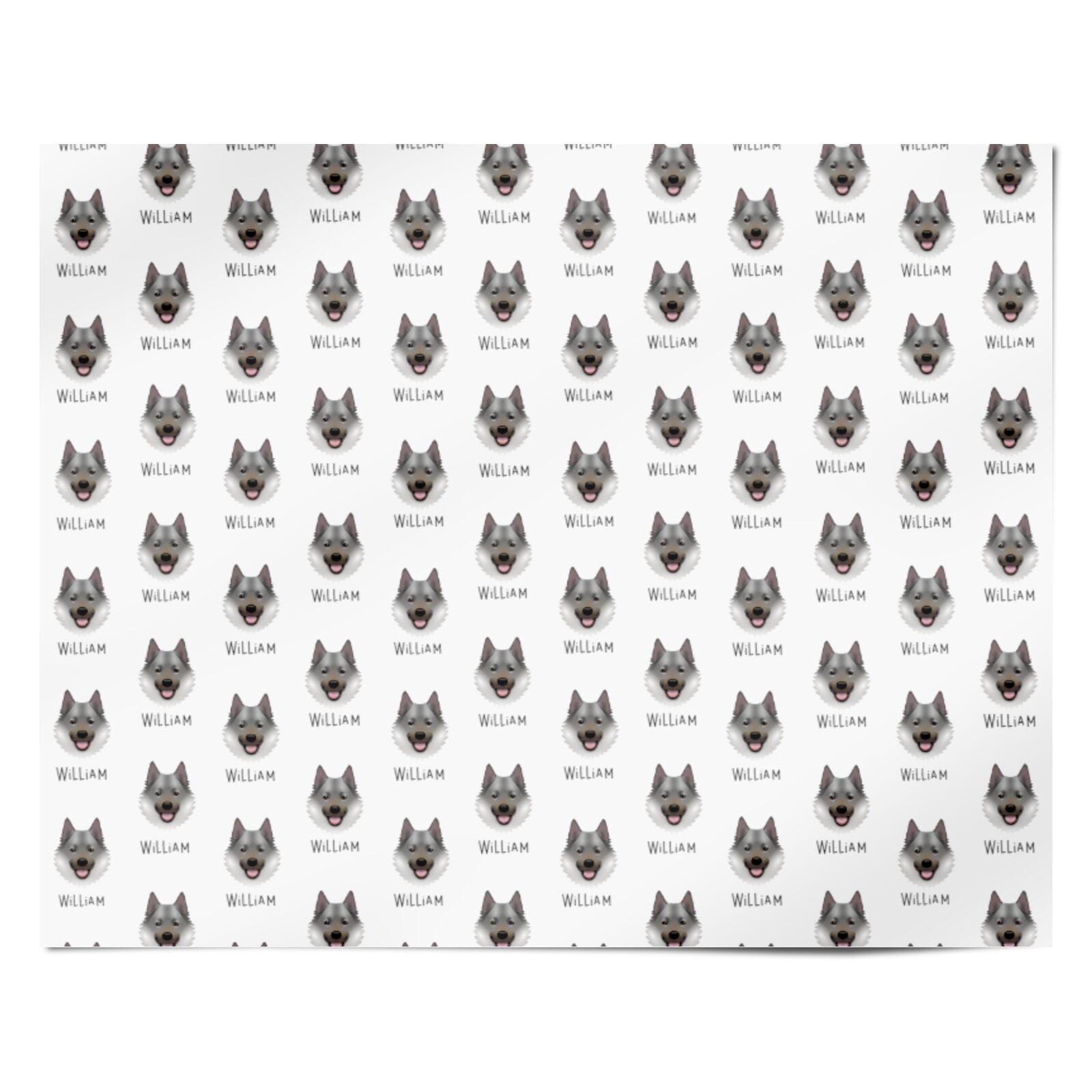 Norwegian Elkhound Icon with Name Personalised Wrapping Paper Alternative