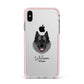 Norwegian Elkhound Personalised Apple iPhone Xs Max Impact Case Pink Edge on Silver Phone