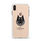 Norwegian Elkhound Personalised Apple iPhone Xs Max Impact Case White Edge on Gold Phone