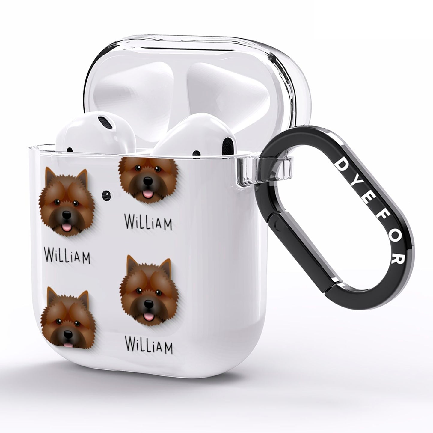 Norwich Terrier Icon with Name AirPods Clear Case Side Image