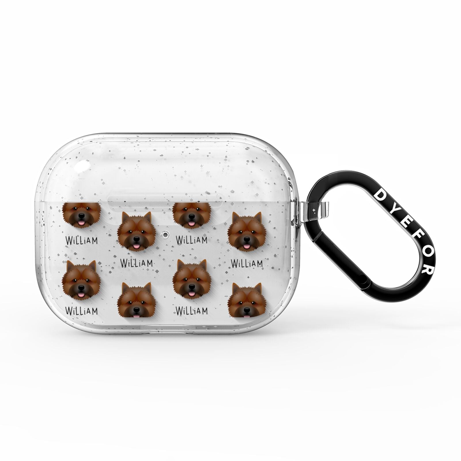 Norwich Terrier Icon with Name AirPods Pro Glitter Case