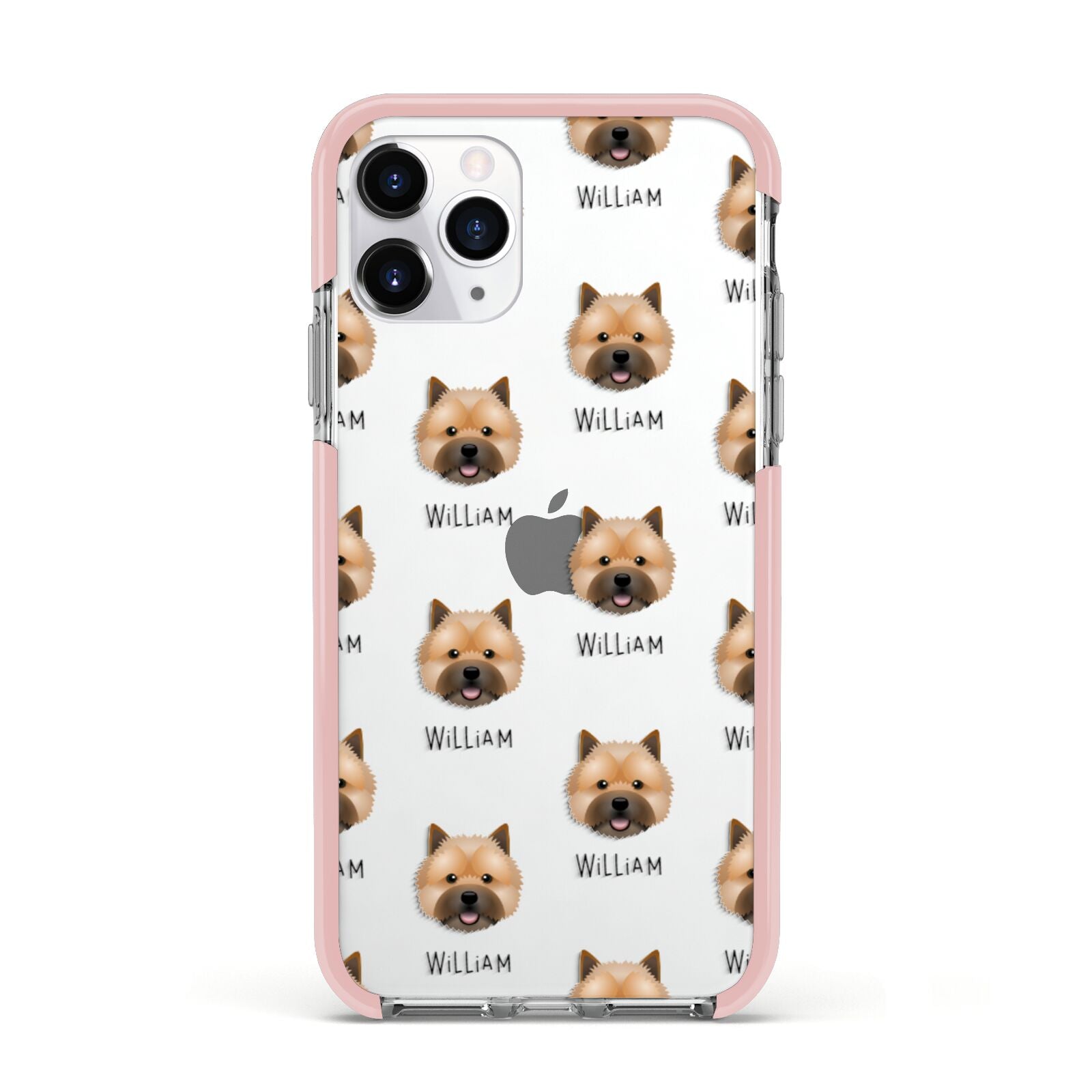Norwich Terrier Icon with Name Apple iPhone 11 Pro in Silver with Pink Impact Case