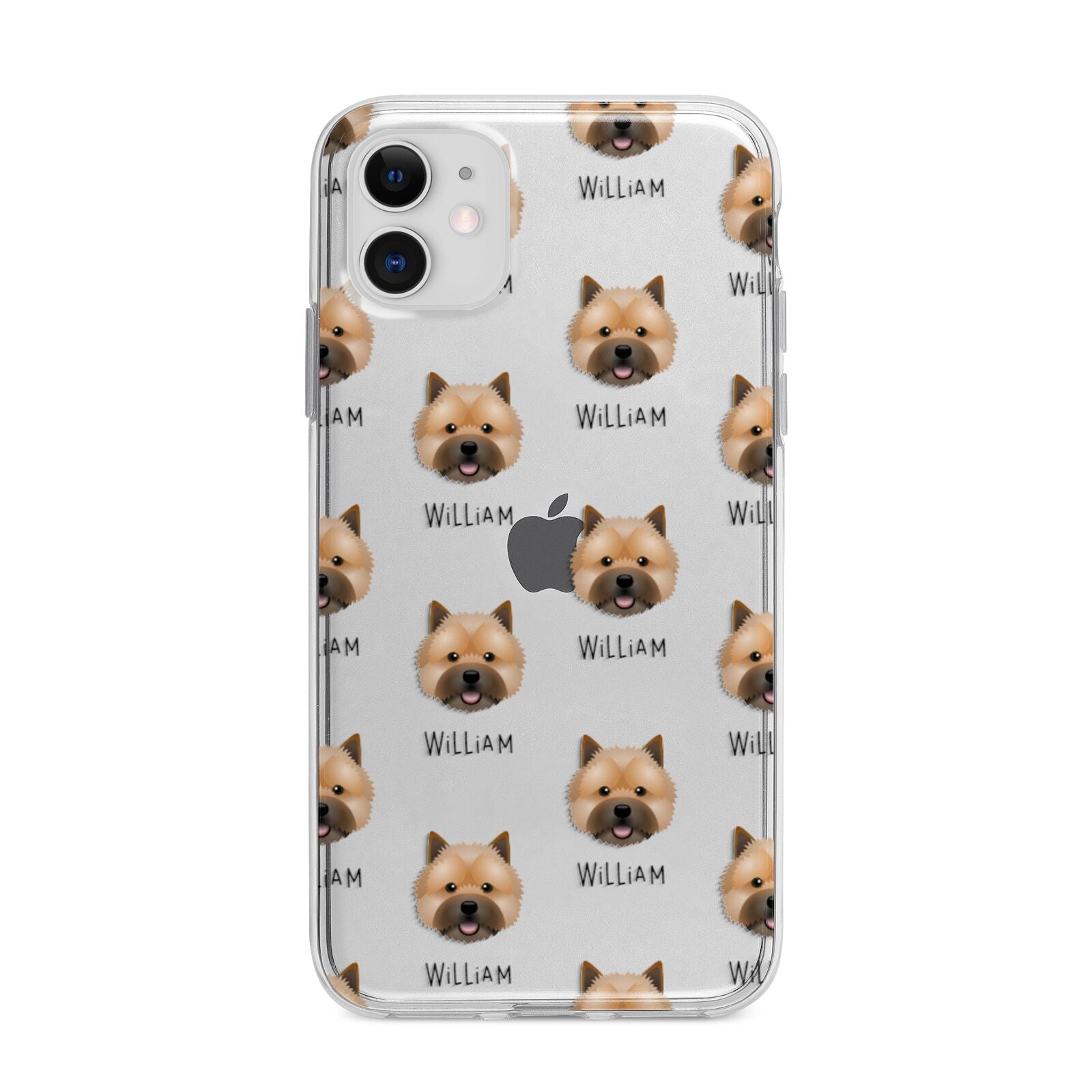 Norwich Terrier Icon with Name Apple iPhone 11 in White with Bumper Case